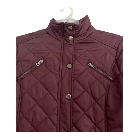 Maralyn & Me Women Burgundy Puffer Jacket Size Large - Picture 4 of 8